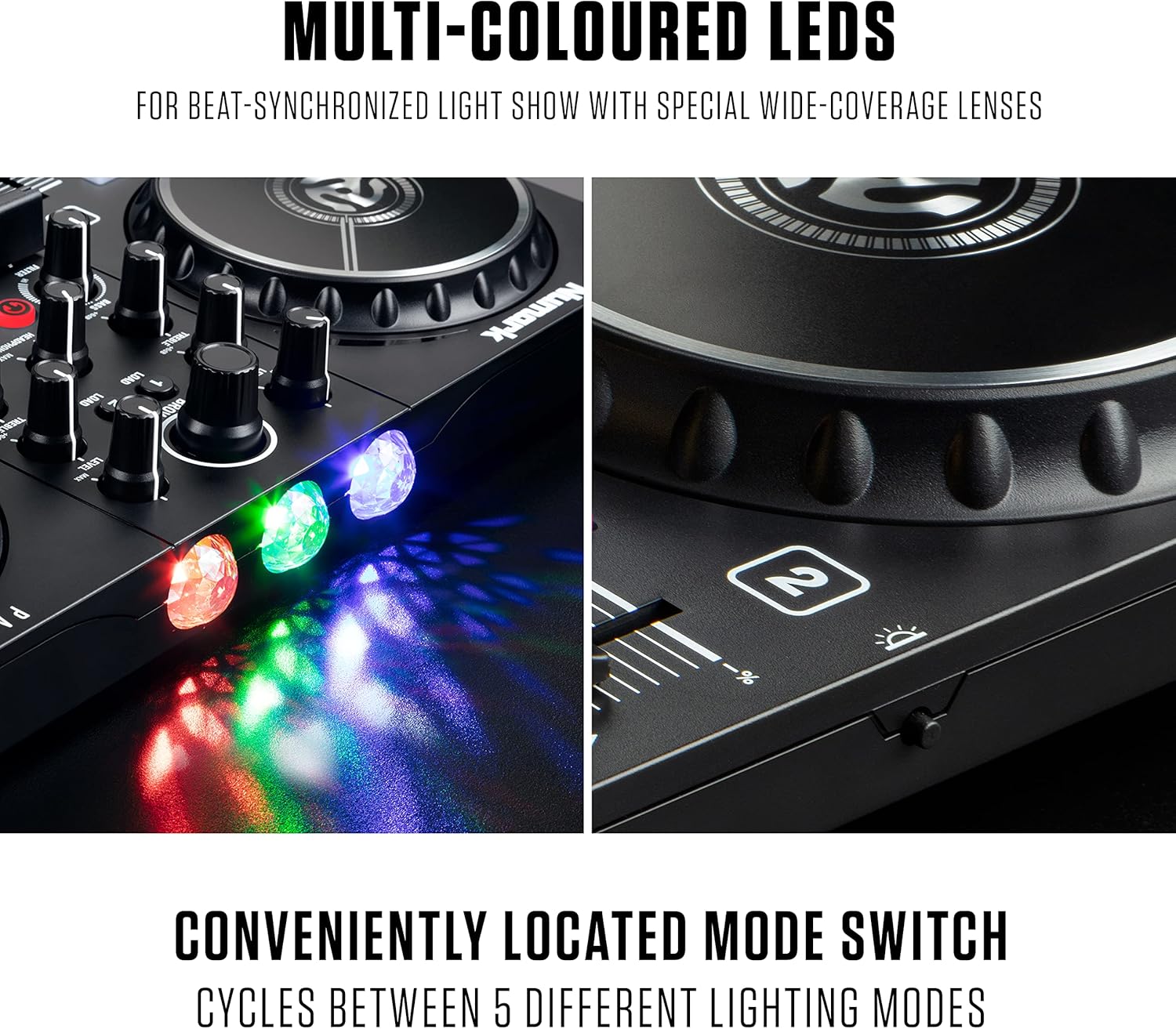 DJ Controller, DJ Headphones, DJ Monitor Speakers with Party Lights Y2050