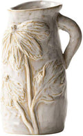 White Ceramic Vase with Handle W753