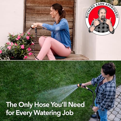 25 FT Expandable Garden Hose with Thumb Spray Nozzle K1923