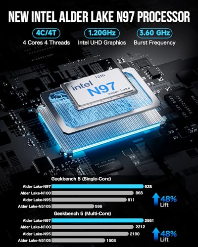 Mini PC N97 Windows 11 Pro 12GB DDR5 512GB SSD Z644