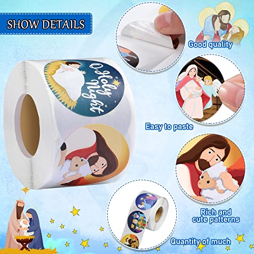 800 Pcs Christmas Religious Stickers, 16 Designs V13972