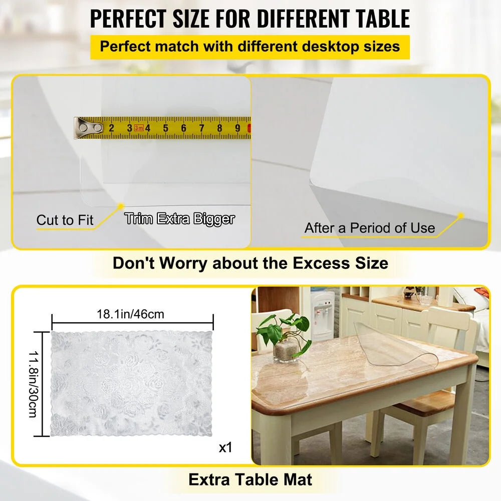 36x60" PVC Waterproof Transparent Tablecloth Q729503