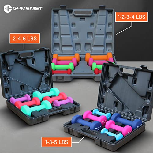 3 Pairs Dumbbell Set With Hard Plastic Case I774