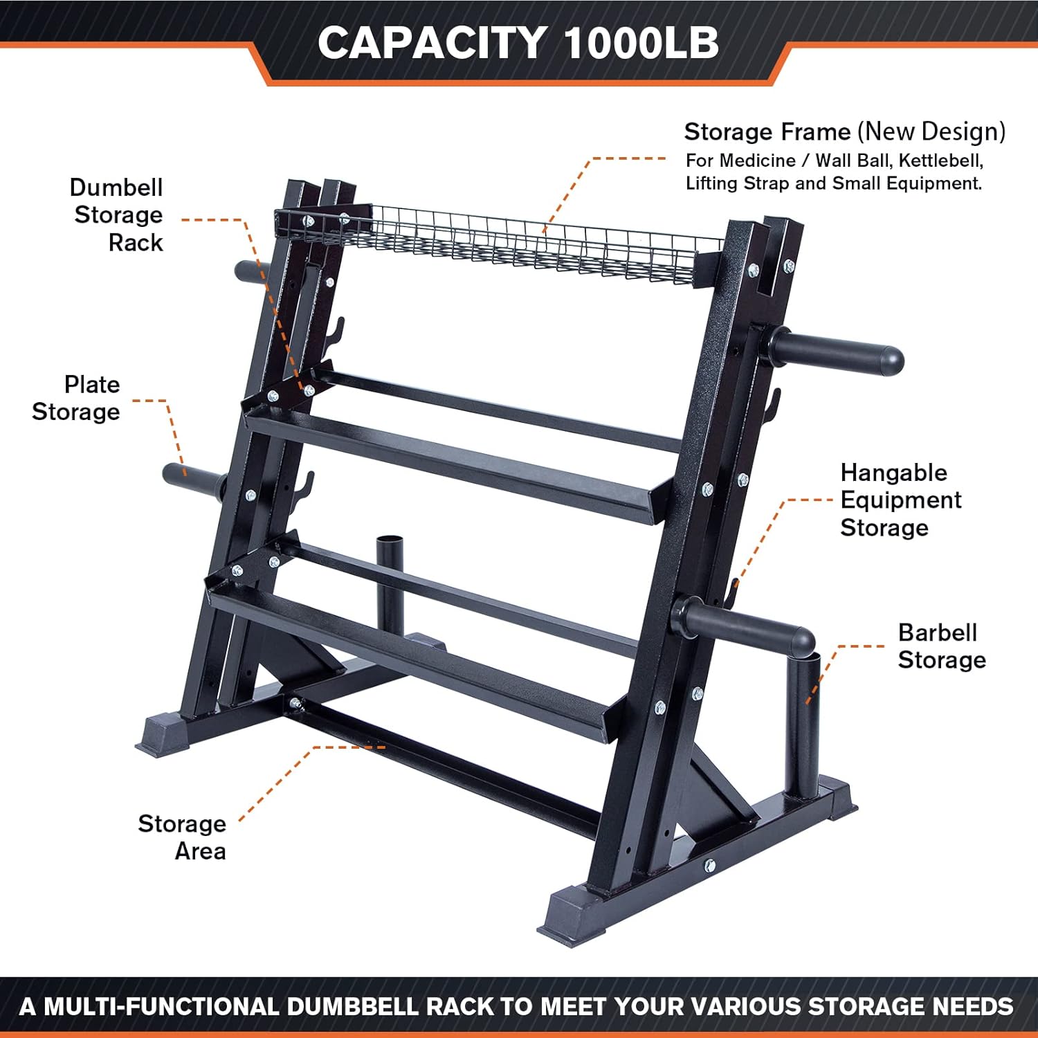 Multifunctional 3-Tile Dumbbell Rack Q626