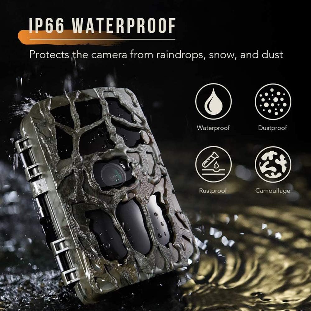 4K 20MP Night Vision 120° Wide Angle Hunting Camera with Solar Panel and 32GB Card T522780