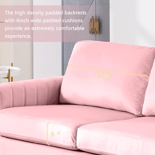 Pink Velvet 3 Piece Sofa Set A3120