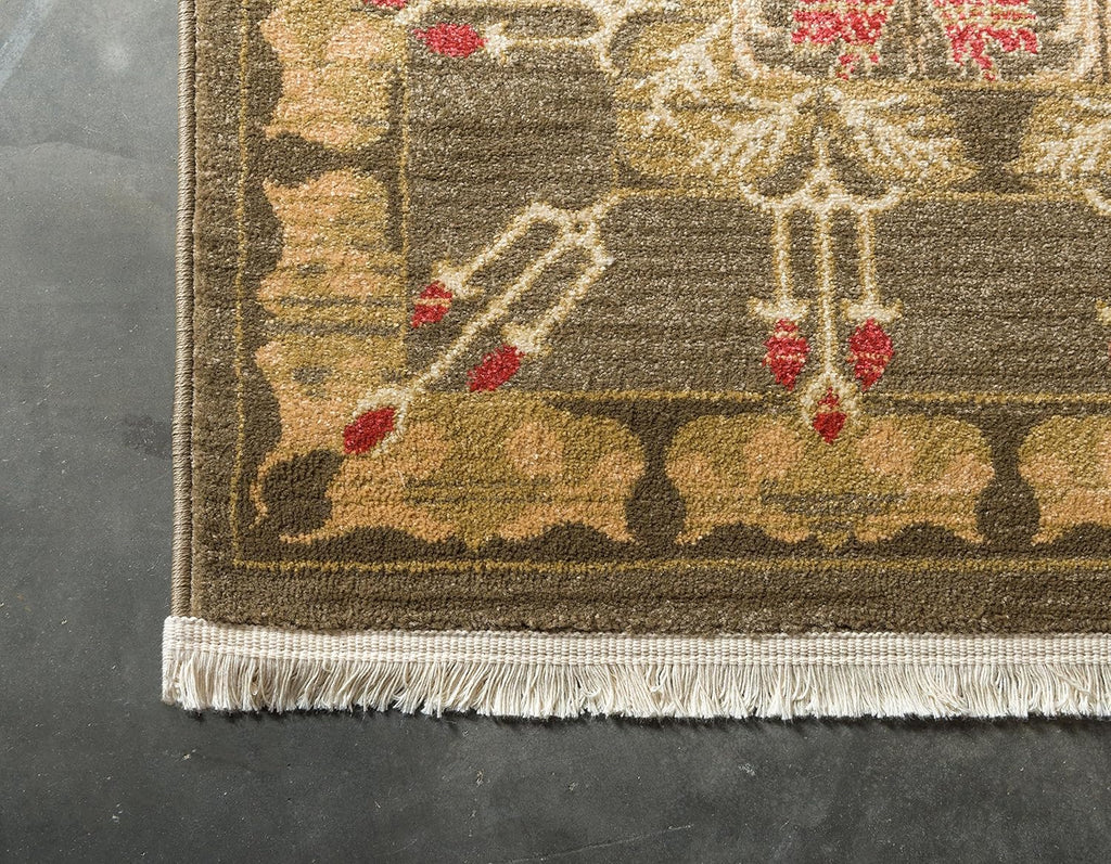 10' 6" x 16' 5" Rectangle Brown Light Blue Area Rug J285291