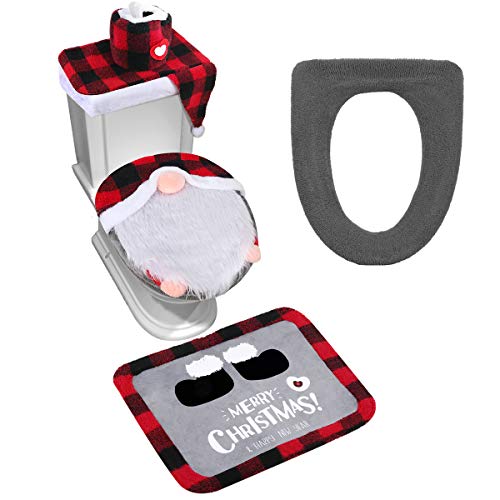 Set of 5 Toilet Seat Cover and Rug Set E515387