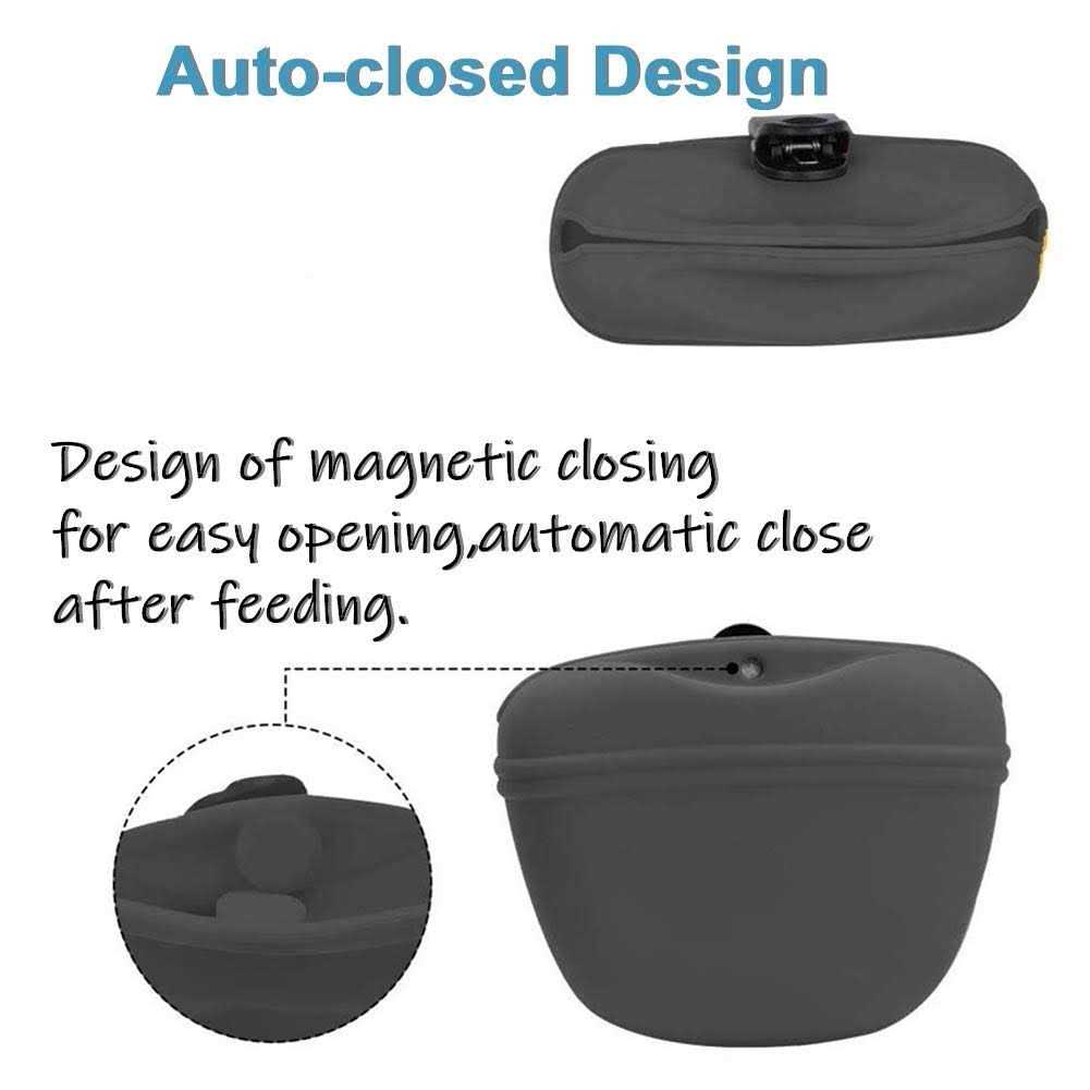 Silicone Dog Treat Pouch with Magnetic Closure and Waist Clip B23808