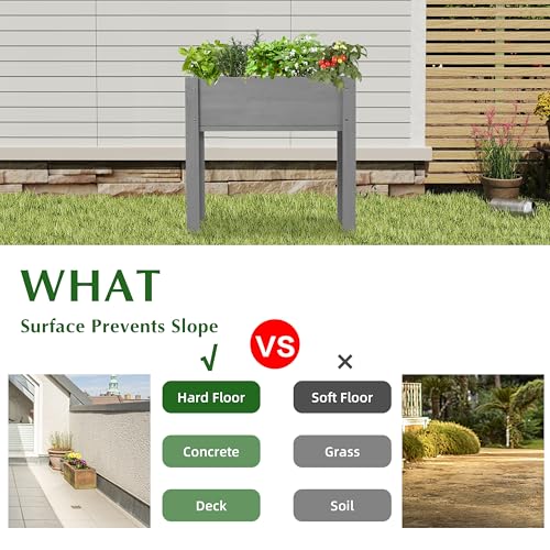 Raised Garden Bed with Legs, 40x20x31'', Wood Elevated Planter Box R126