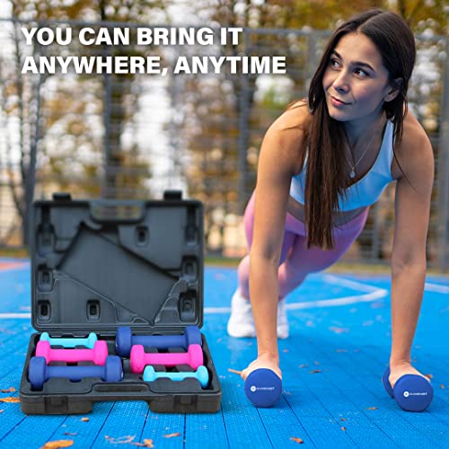 3 Pairs Dumbbell Set With Hard Plastic Case I774