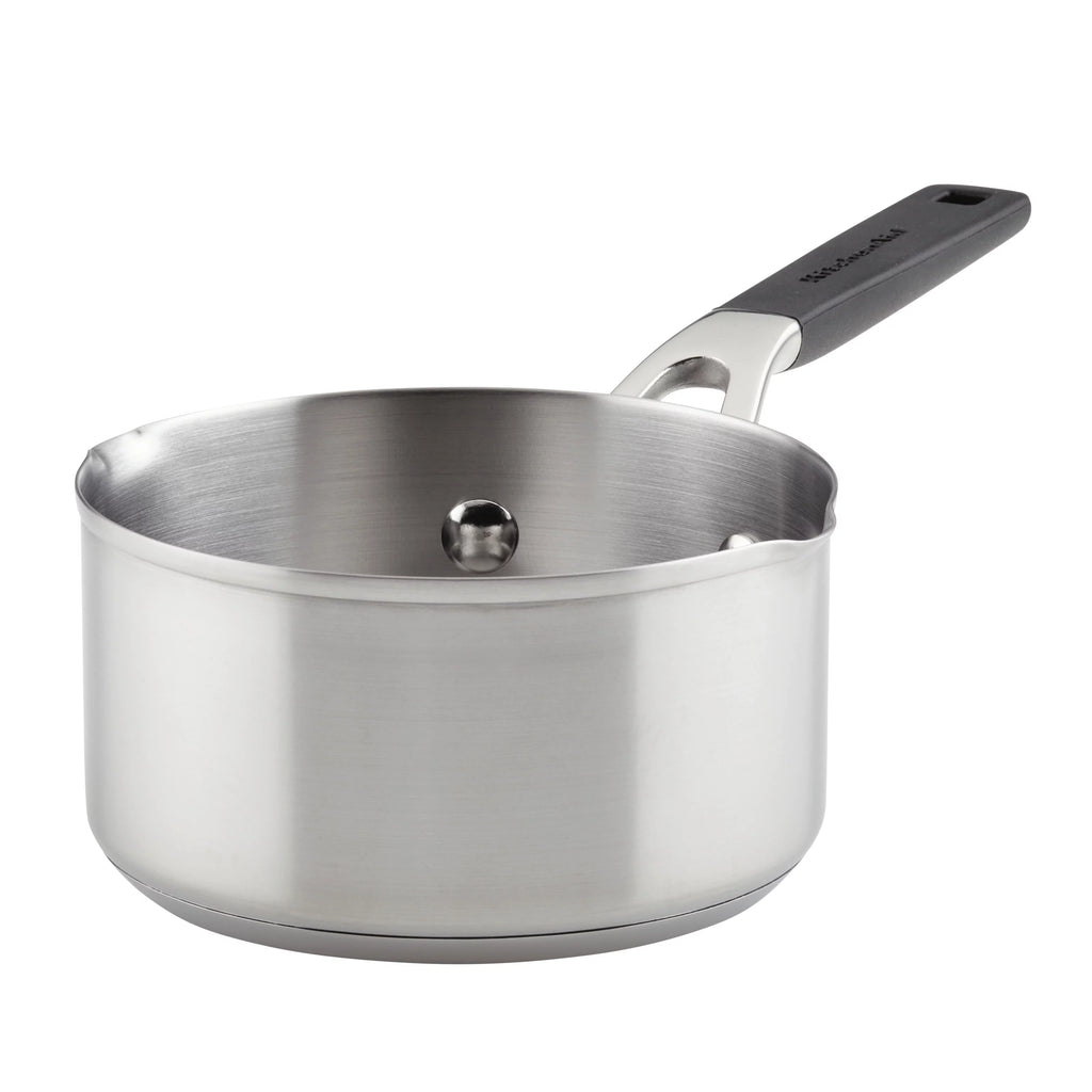 1 Quart Brushed Stainless Steel Induction Saucepan C4666