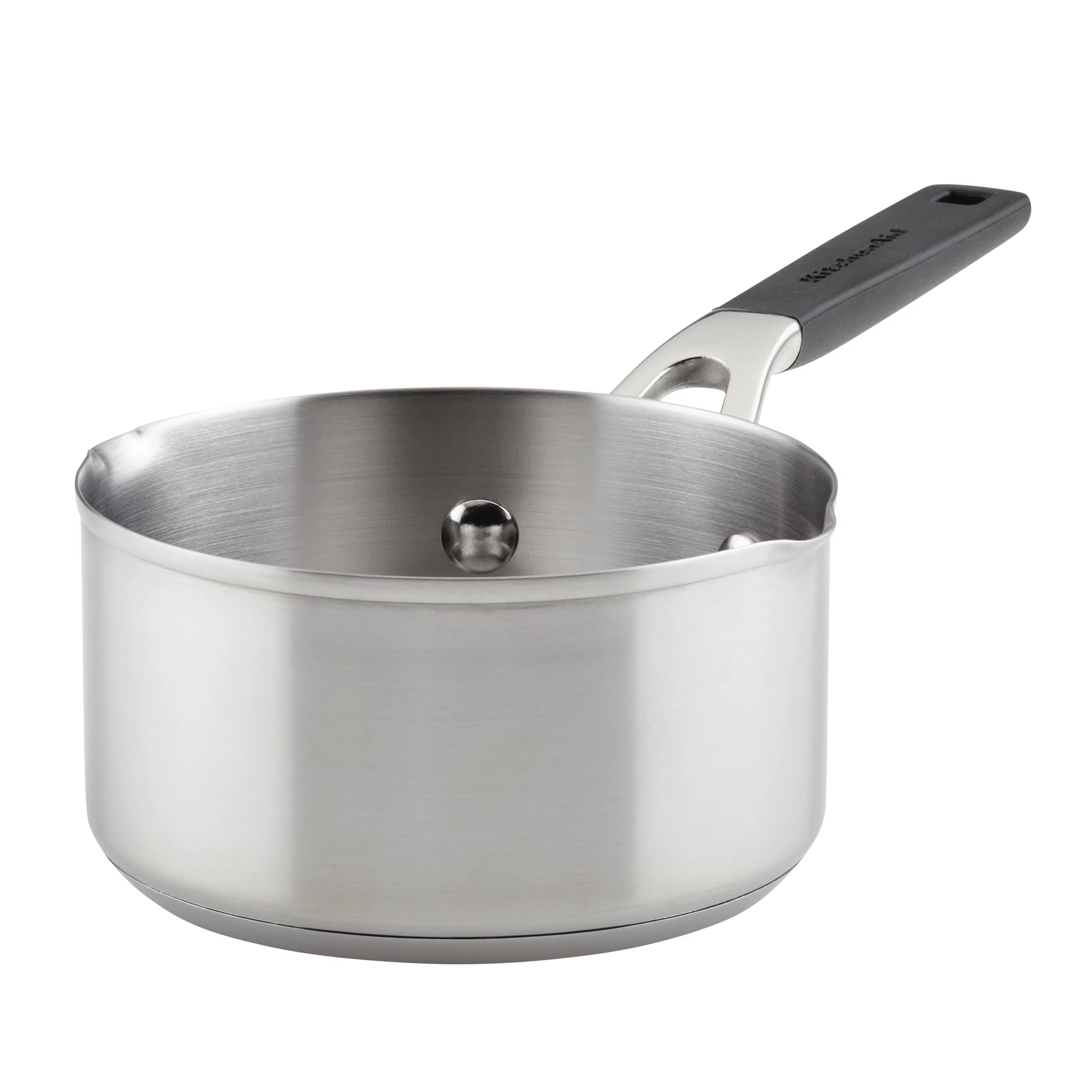 1 Quart Brushed Stainless Steel Induction Saucepan C4666