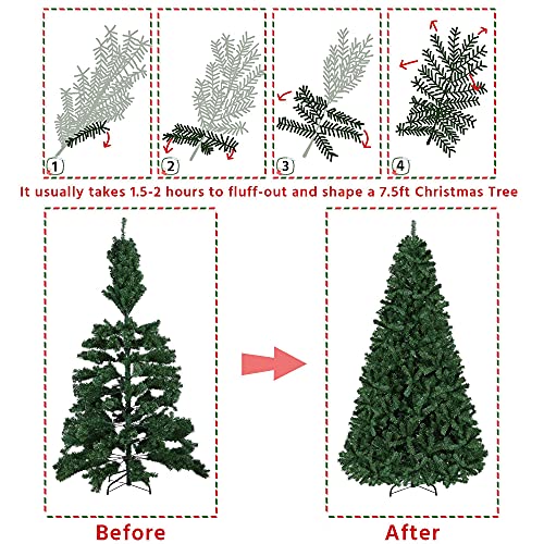 6ft Artificial Christmas Tree with Metal Hinges and Foldable Base D295856