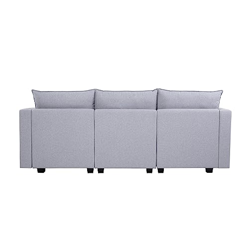 Caramel 6-Seater Modular Sleeper Couch with Ottoman Air Leather D376704