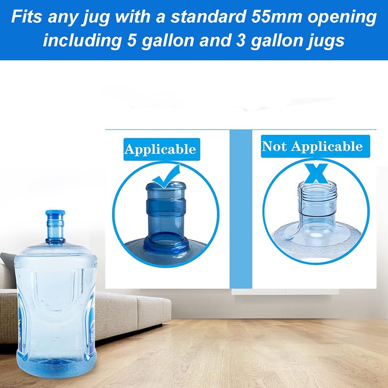 Silicone Reusable Water Jug Cap 5 Gallon 2Packs W20064