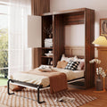 Twin Murphy Bed with Storage Drawers, White Wood G5986