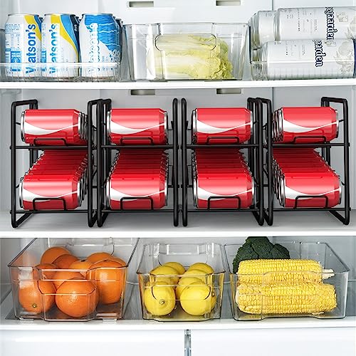 4 Pack Black Stackable Can Dispenser Rack S8826