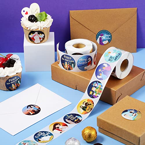 800 Pcs Christmas Religious Stickers, 16 Designs V13972