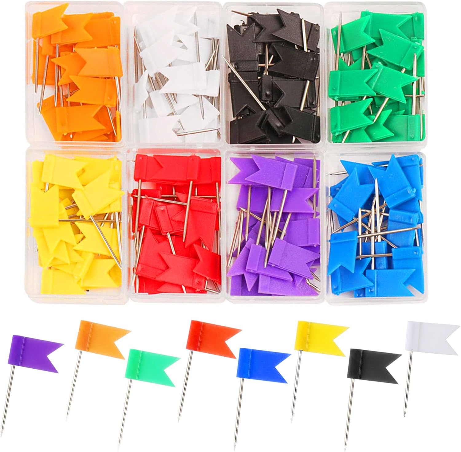160 Pcs Assorted Colorful Plastic Push Pins C18846