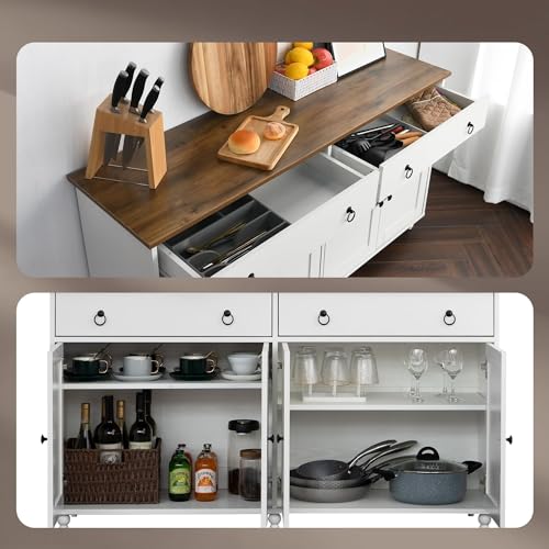 Black Buffet Cabinet with 2 Drawers and 4 Doors P240