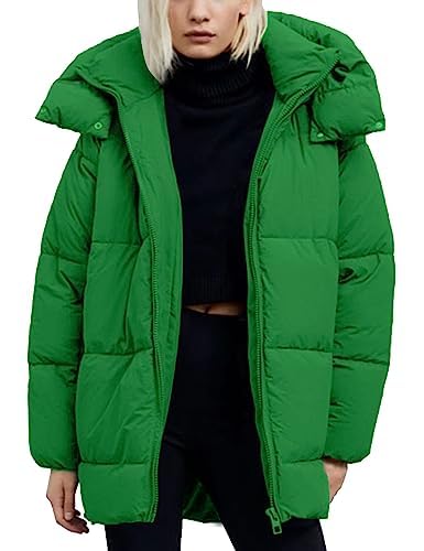 Womens Winter Hooded Quilted Puffer Jacket Mid-Length Down Padded Coat W662215
