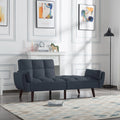 76" Futon Sofa Bed, Upholstered with Polyester, Wood Frame, Dark Gray C633521