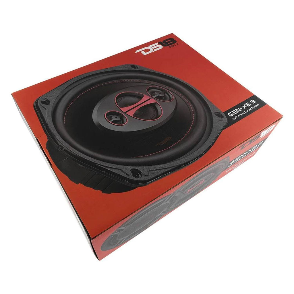 6 x 9 inch 4 Way 180W Coaxial Speaker, 1 Pair, Black C4094