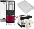 Stainless Steel Single Serve Coffee Maker with 12-Count K-Cup Set and Pod Organizer Q735506