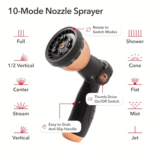 25 FT Expandable Garden Hose with Thumb Spray Nozzle K1923