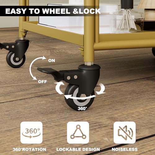 Black Metal Bar Cart with Wheels I3214