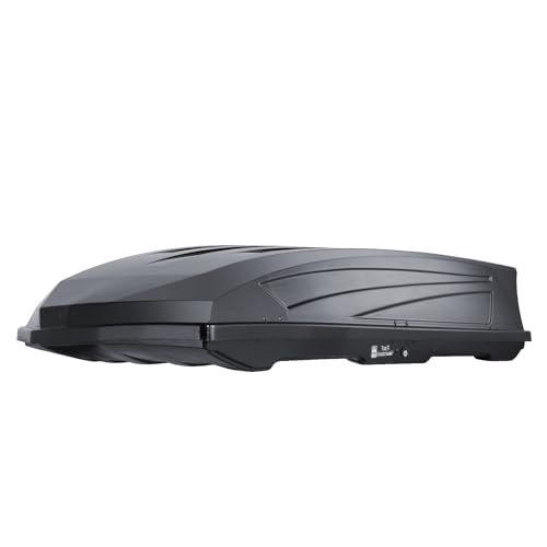 Black 22 Cubic Feet ABS Hard Shell Roof Box with Dual-Sided Opening L400