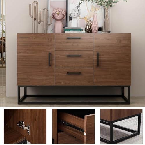 White Sideboard Storage Cabinet with Shelves and 2 Doors N1392