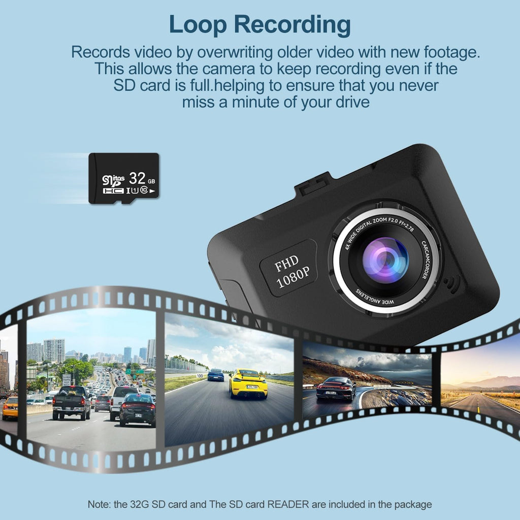 1080P Full HD Dash Camera with 170° Wide Angle W556