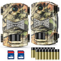 2 Pack Trail Cameras with Night Vision Motion Activated Waterproof 30MP Hunting Game Camera 1080P HD Trail Cam with SD Card Z785