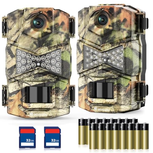 2 Pack Trail Cameras with Night Vision Motion Activated Waterproof 30MP Hunting Game Camera 1080P HD Trail Cam with SD Card Z785