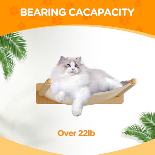Set of 5 Wooden Cat Wall Shelves with Cat Condo, Scratching Post, Bridge, Hammocks and Scratcher B524536