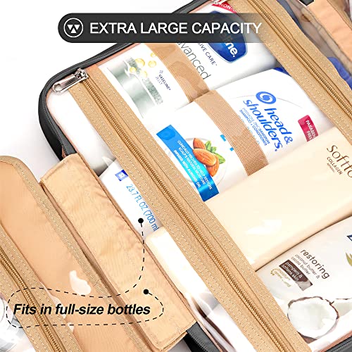 Navy Hanging Toiletry Bag with 8 Leak Proofing Silicone Bottle Covers J95511