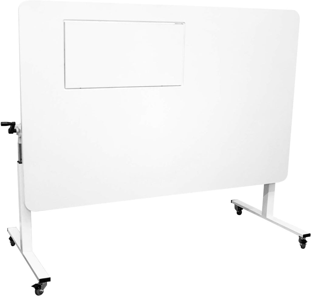 White Height Adjustable Cutting Table Sewing Workstation P586