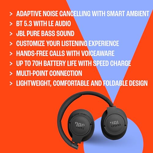 Adaptive Noise Cancelling Wireless Over-Ear Headphones (Black) N404