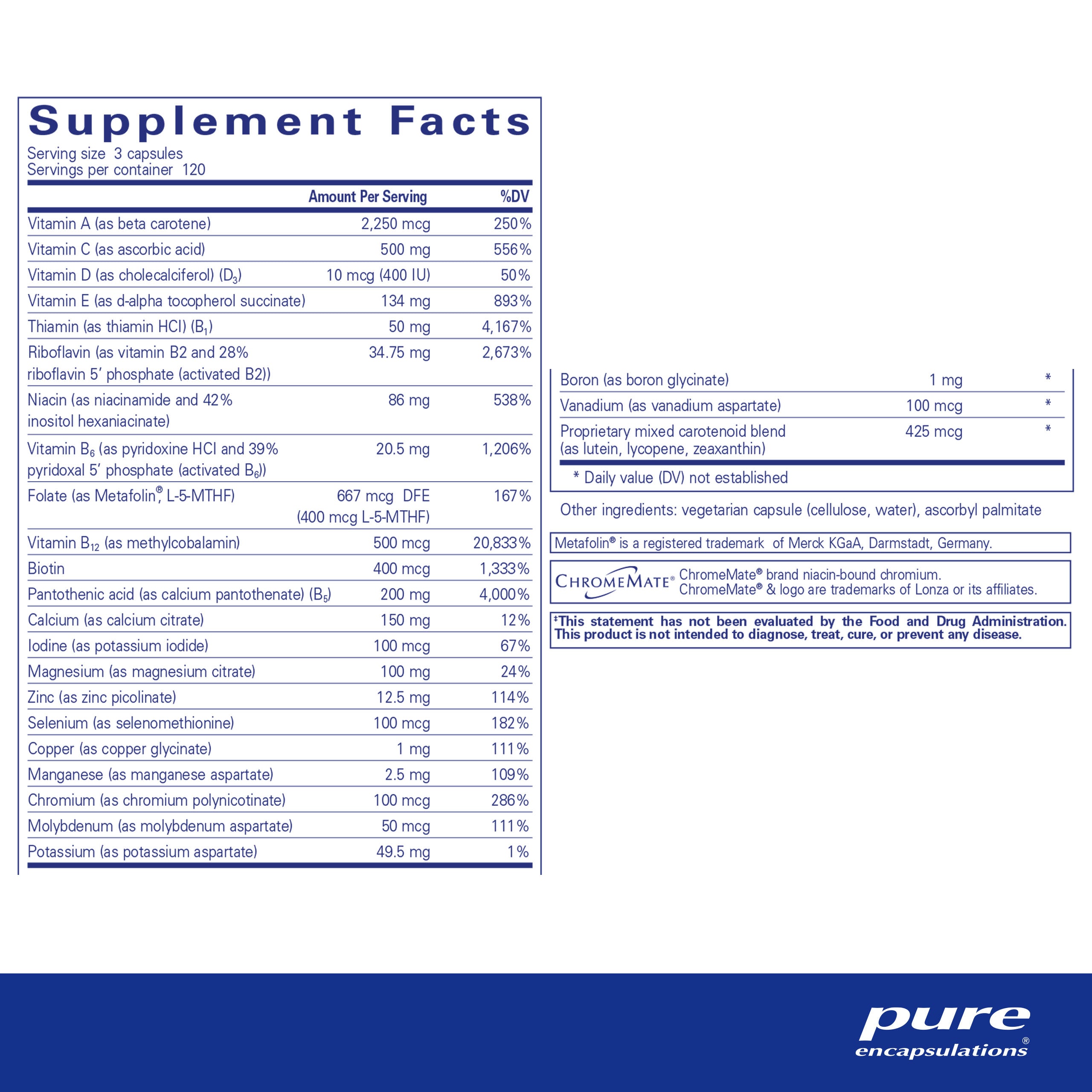 Nutrient 950 without Iron Supplement 360 Capsules E338