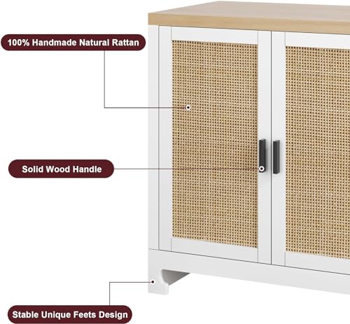 White Rattan 4 Door Storage Cabinet M466783