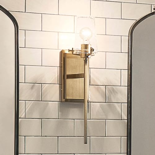1 Light Wall Sconce with Clear Seeded Glass in Champagne Bronze M10514