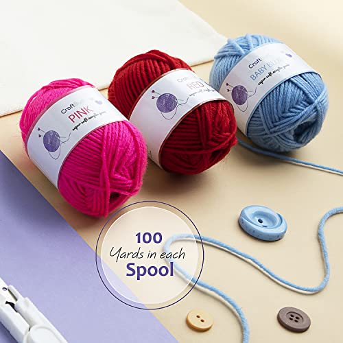 43 Piece Crochet Kit with 9 Crochet Hooks Set and 55 Yards of Yarn, Canvas Tote Bag N2059