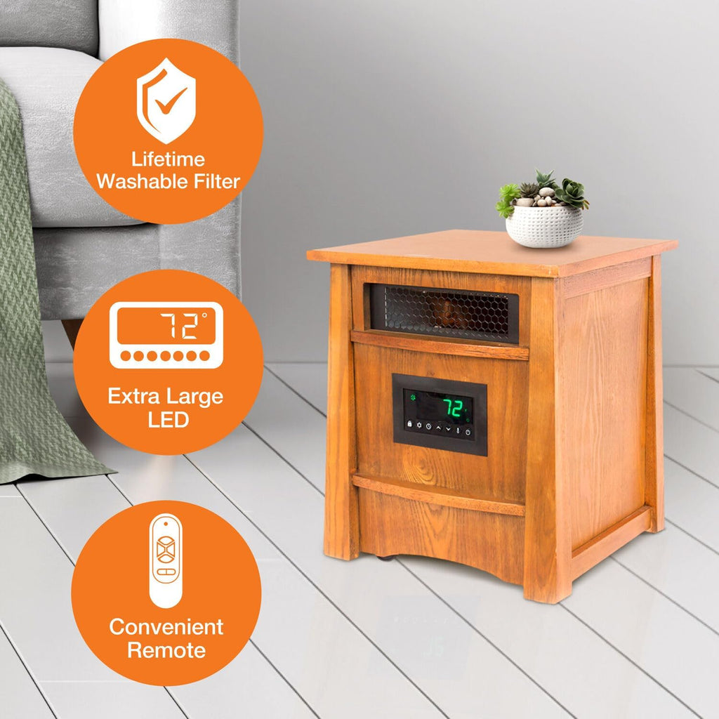 8 Element Infrared Wood Cabinet Heater with Remote Control O699