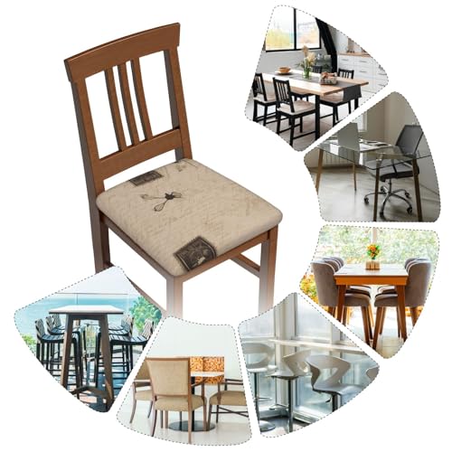 6 Pcs Stretch Removable Washable Dining Chair Seat Covers G188874