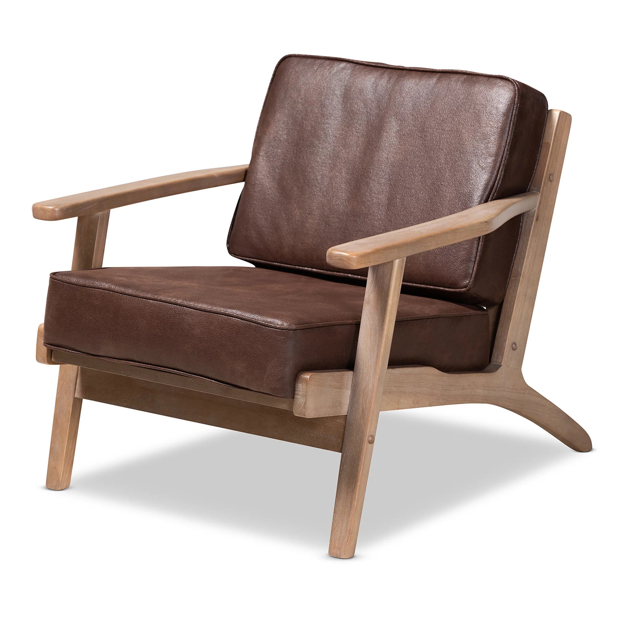 Dark Brown Faux Leather Armchair J975092