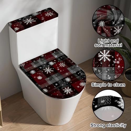 Christmas Toilet Lid Cover, Washable Toilet Seat Cover, Toilet Tank Protector N8957