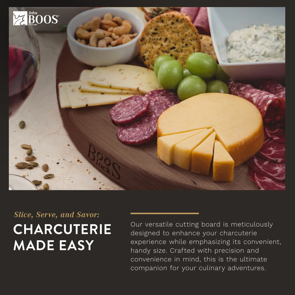 Walnut Wood Round Cutting Board, 18" x 18" x 1.5" T82226
