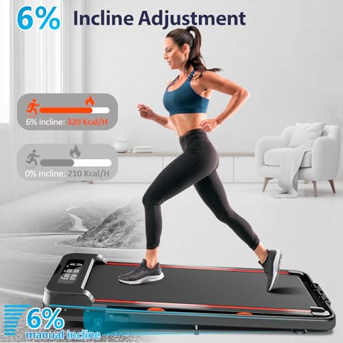 3 in 1 Walking Pad Treadmill with Handle Bar & Incline, 300 lb Capacity, 2.5HP G83661